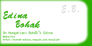 edina bohak business card